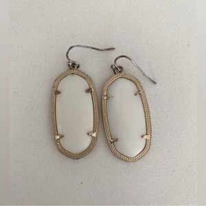 Kendra Scott Elle Gold Drop Earrings in White